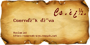 Csernák Éva névjegykártya